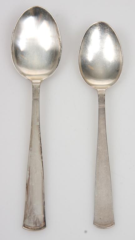 BESTICKSERVISDELAR, 95 st, silver, "Rosenholm" Jacob Ängman, GAB mestadels 1950-tal.