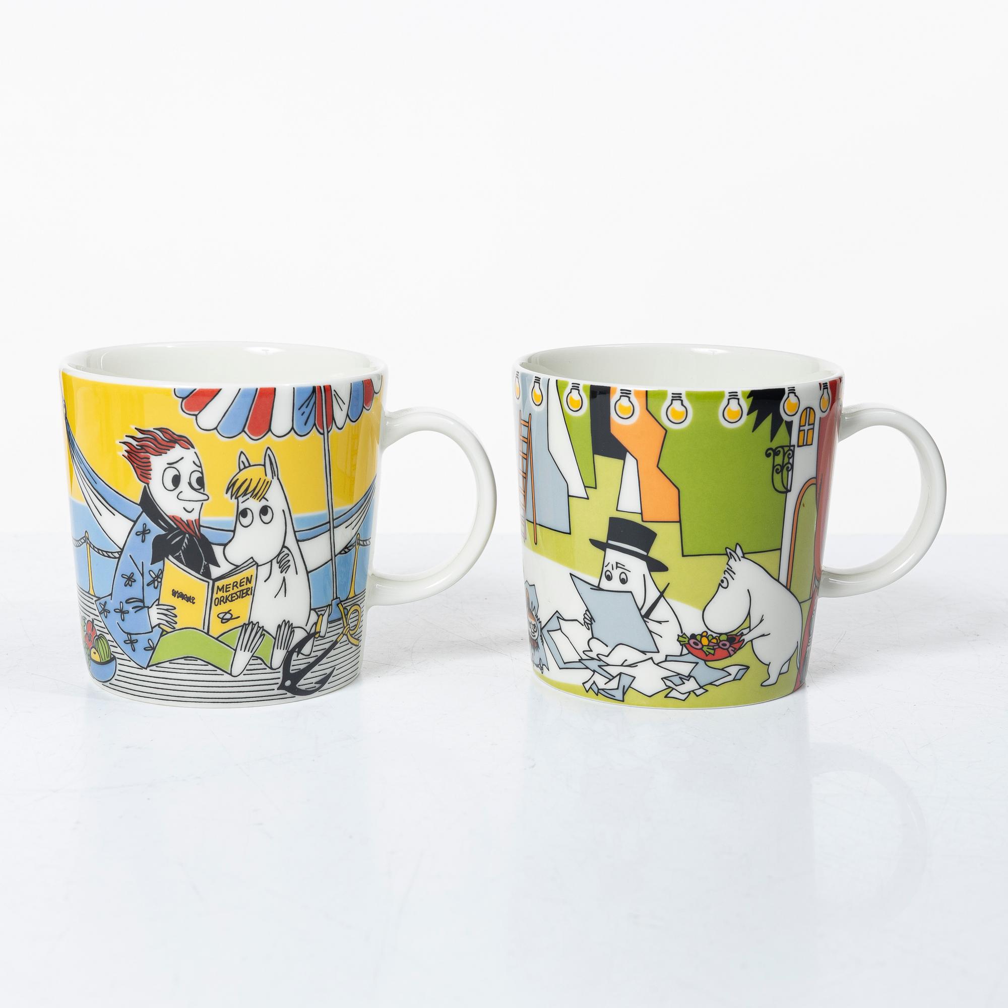 Arabia, 29 Moomin mugs, Finland.
