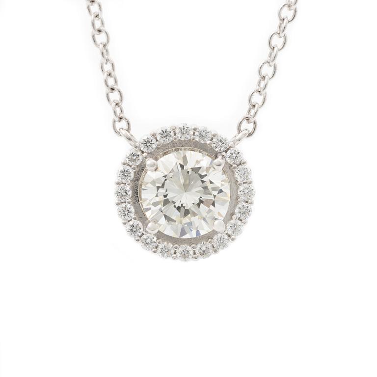 Necklace 18K white gold with brilliant-cut diamonds, accompanying report IGI.
