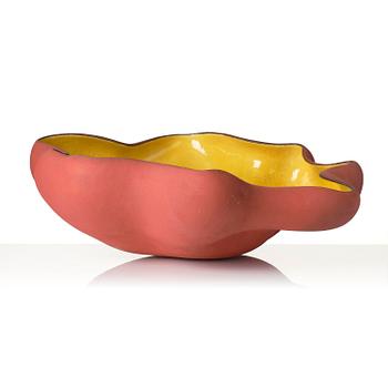 Annika Svensson, stor skål, "Böljande gul", egen ateljé, 2004.