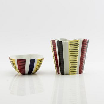 Skål och fat, "Kaskad", AB Lidköpings Porslinsfabrik, 1900-talets andra hälft.