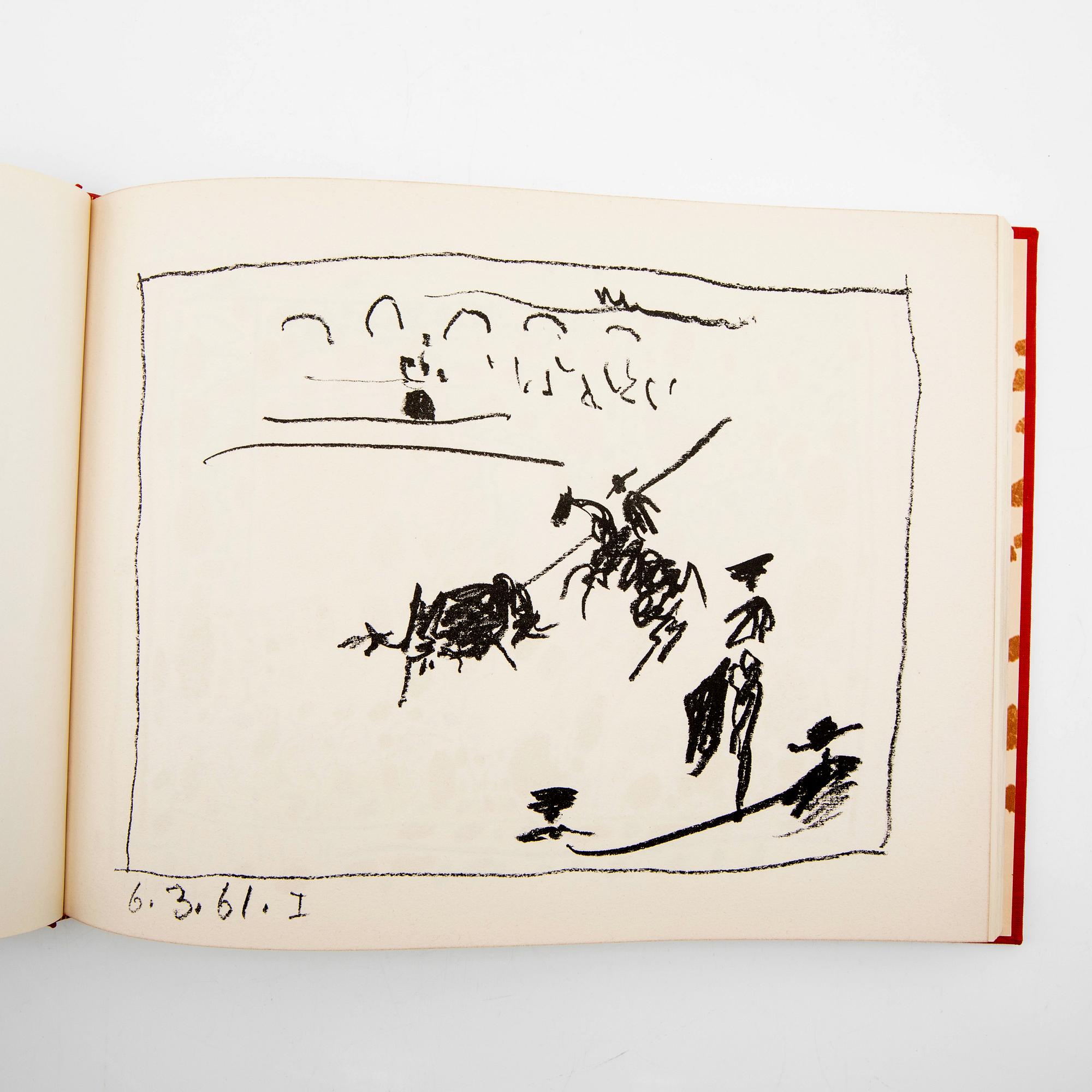 Pablo Picasso, bok, "Toreros", med fyra litografier, André Seuret, Monte Carlo, 1961.