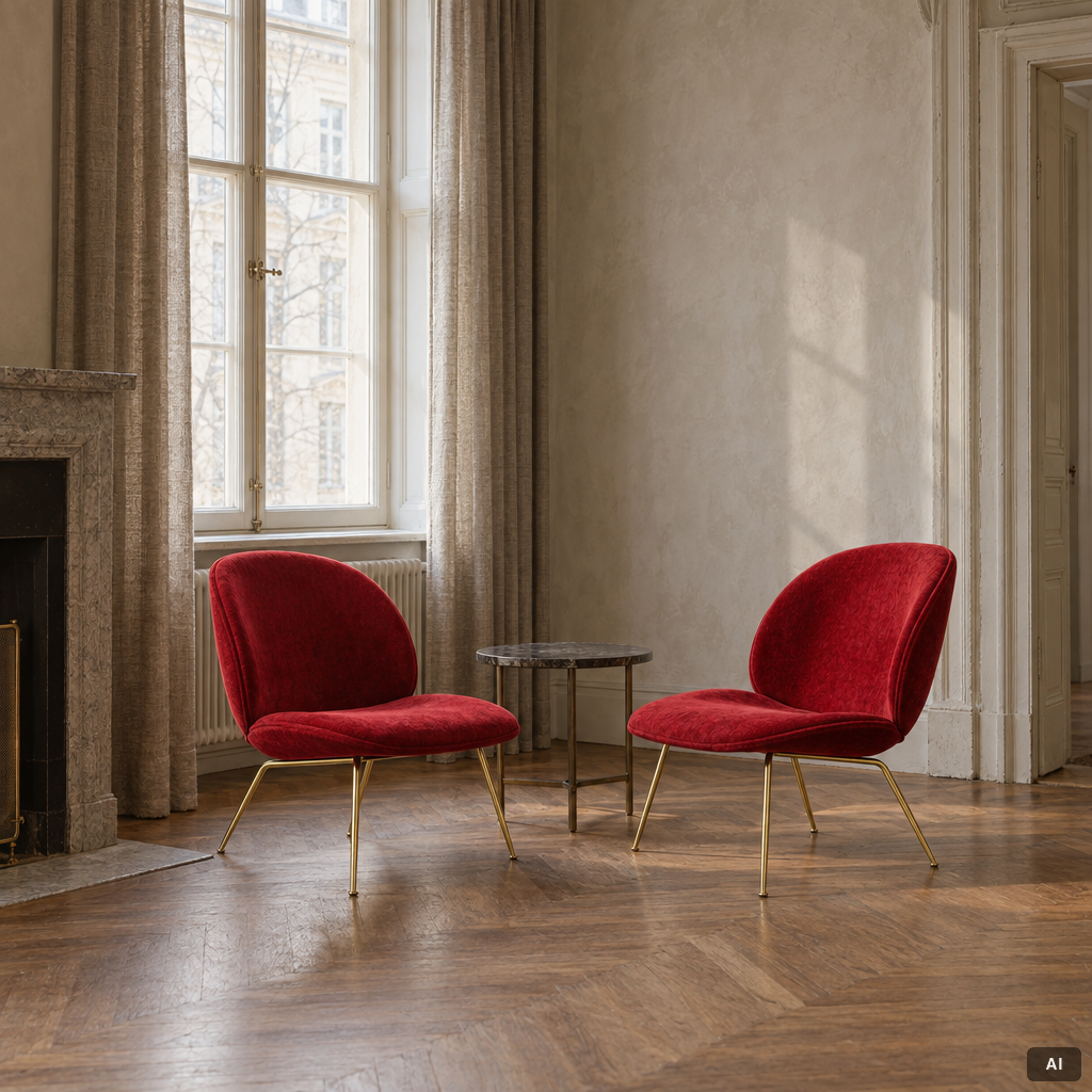 GamFratesi, stolar, ett par, "Beetle Lounge Chair", Gubi, Danmark.