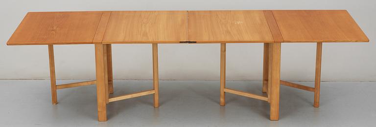 A Bruno Mathsson 'Maria' elm and birch gate-leg table.
