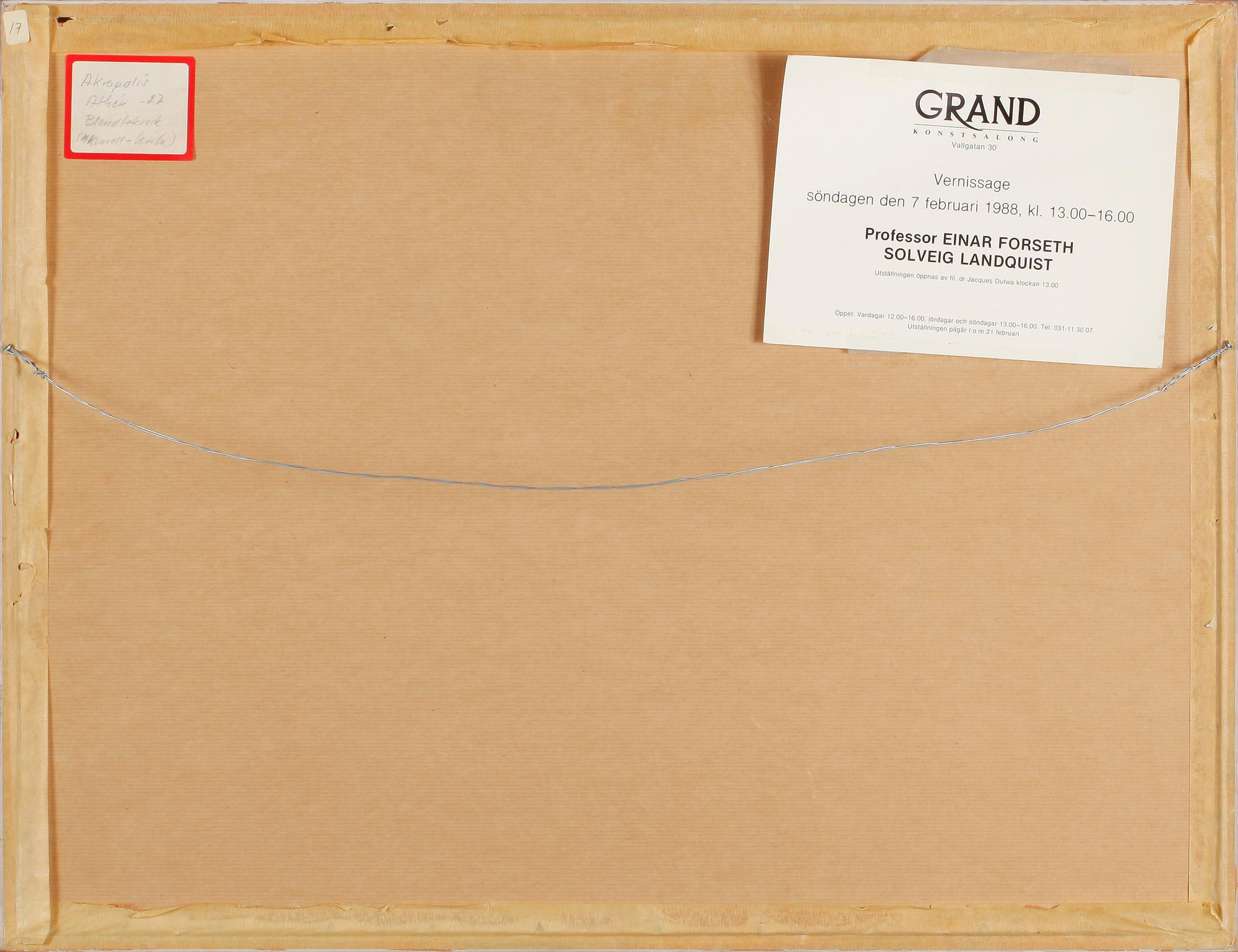 EINAR FORSETH, blandteknik, signerad och daterad 1928-30.