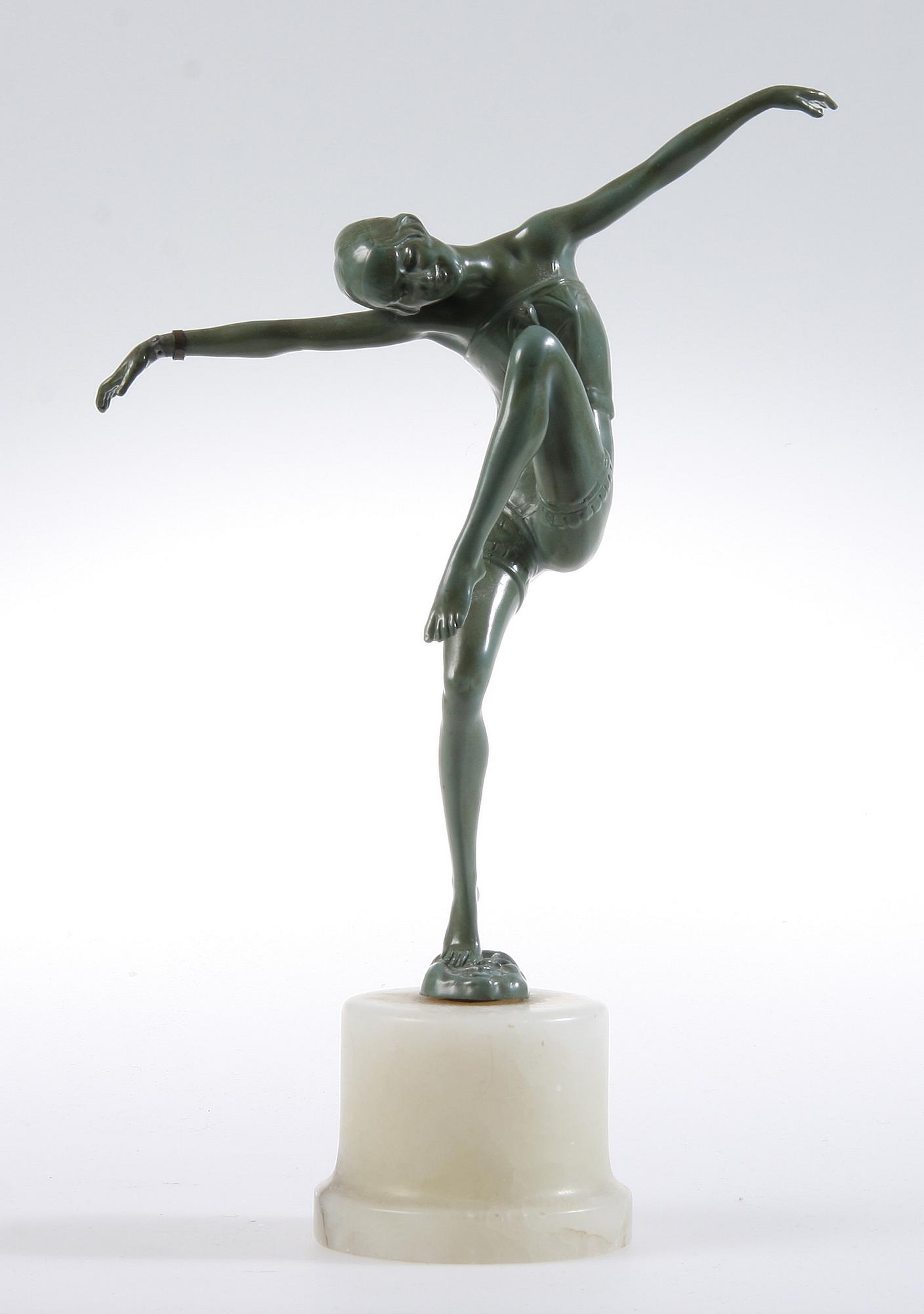 FIGURIN, zink, art deco, 1900-talets andra kvartal.