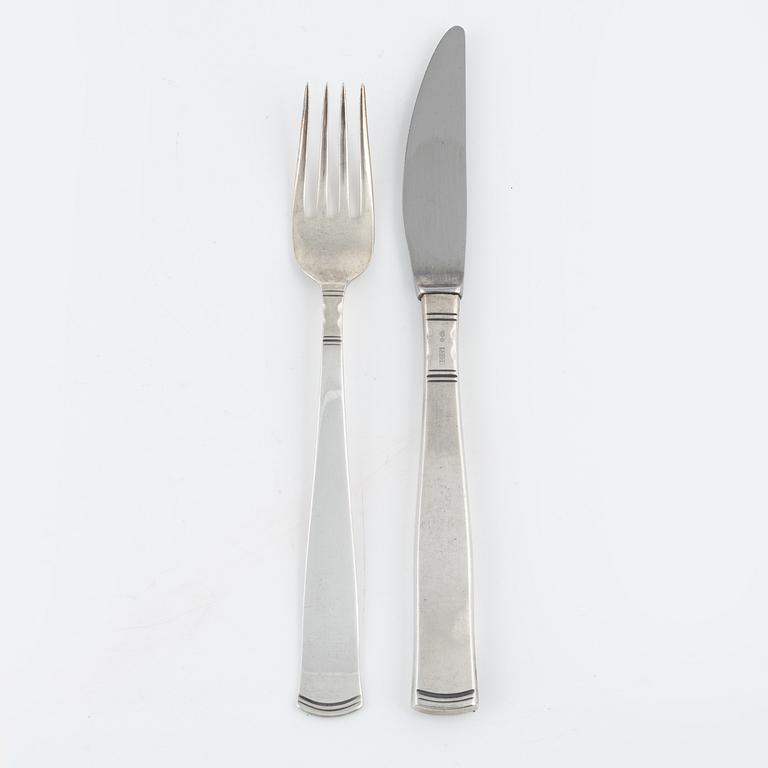 A Swedish 20th century set of 24 pcs of silver cutlery mark of Jacob Ängman, , GAB, Eskilstuna 1977-79.