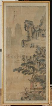 A silk painting laid on paper, Qing dynasty, 19th Century.