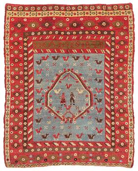 337. A bed cover, so called 'Bridal rya' c. 173 x 143 cm, dated 1828.