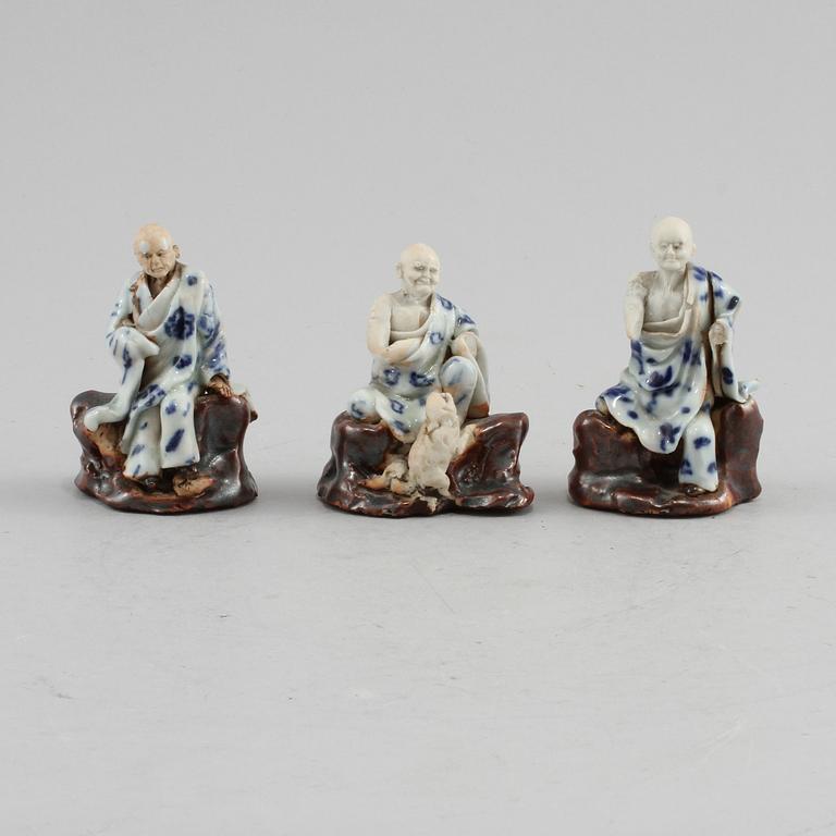 FIGURINER, 3 st, porslin,  Japan, 1900-tal.