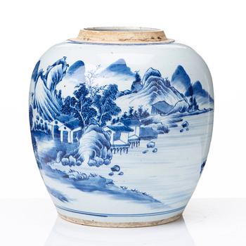 A blue and white jar, Qing dynasty, Qianlong (1736-95).