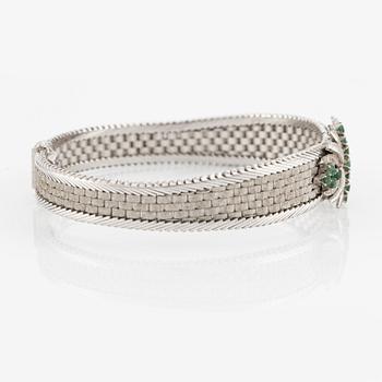 Bracelet, 18K white gold with emeralds, Italy.