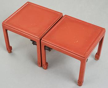 A pair of Swedish Grace stools, by Herbert Anderssons Möbelfabriker, 1920-30's.
