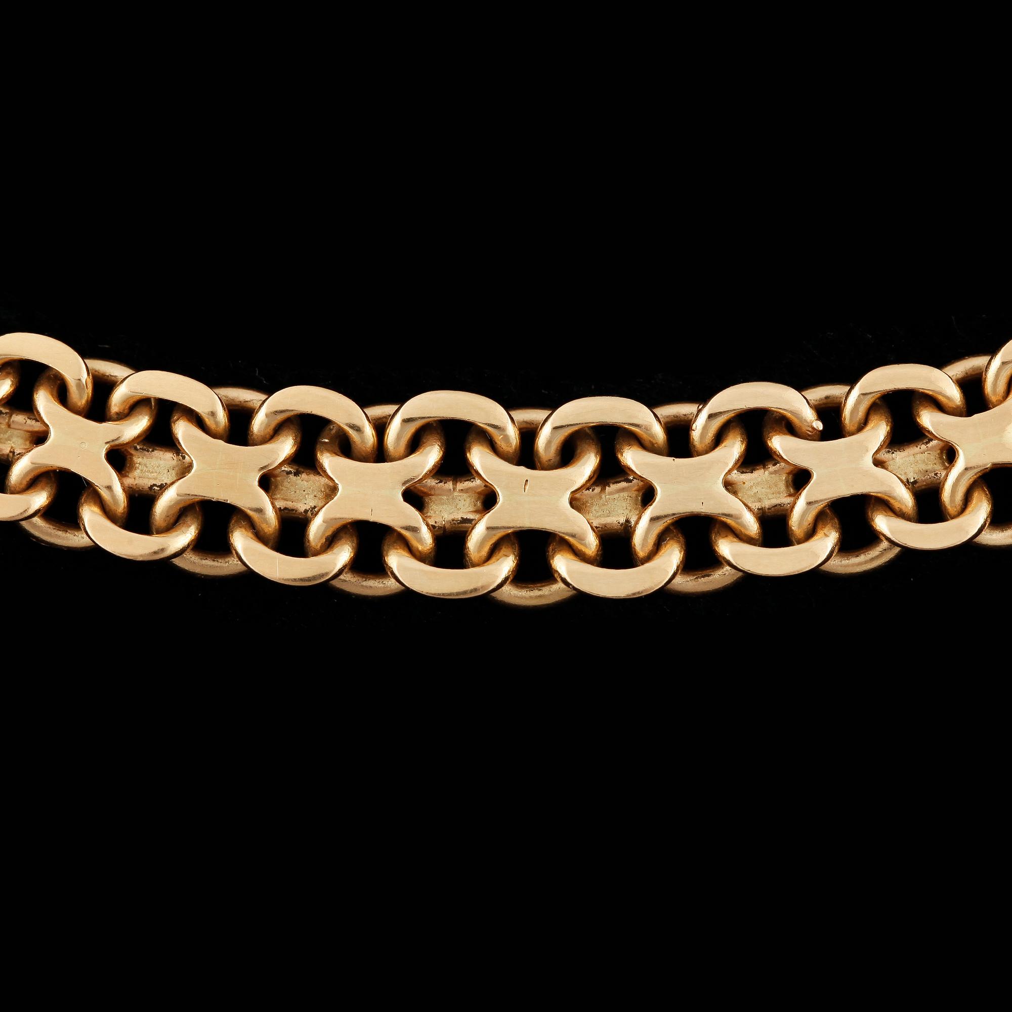 COLLIER, 18k guld, Bröderna Hedens Guldsmeds Ab, Stockholm, 1962. Vikt ca 25,7g.