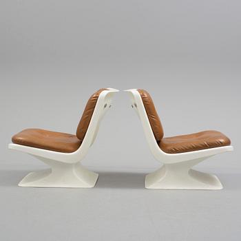 A pair of lounge chairs by Albert Jacob Toller, Grosfillex, France.