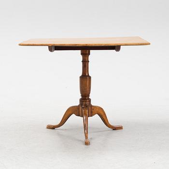 A Swedish root veneered tilt top table, end of the 18th Century.