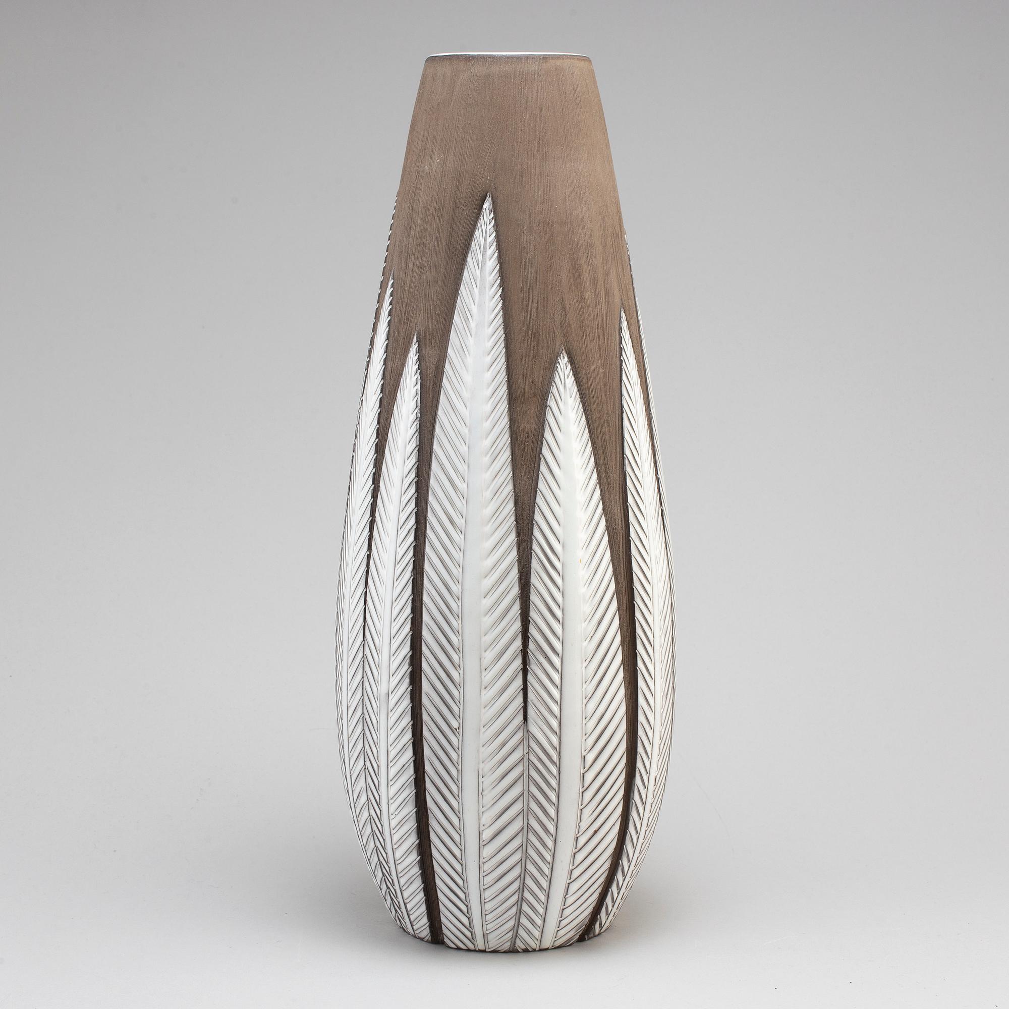 ANNA-LISA THOMSON, vas, lergods, "Paprika", Uppsala Ekeby, 1900-talets andra hälft.