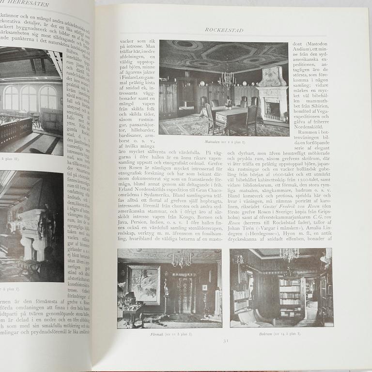 Bokverk, "Svenska slott och Herresäten vid 1900-talets början", 9 volymer samt register, 1908 - omkring 1920.