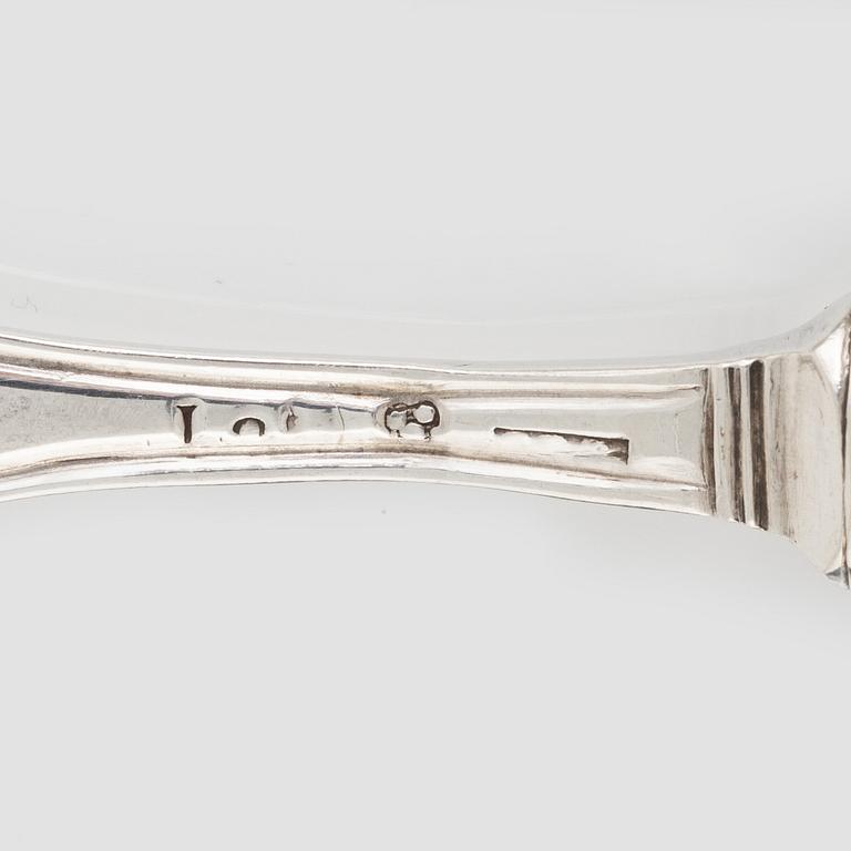 Dessert cutlery, 31 pieces, silver, Carl Gideon Renander, Stockholm, 18th century and C.F. Björnstedt, 19th century.