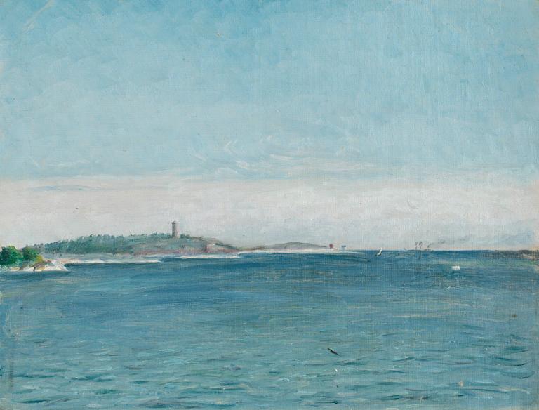 August Strindberg, Landskap från Sandhamn med Korsö fyr, 1873.