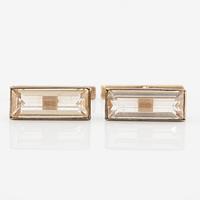 Cufflinks, a pair, silver with rock crystal, Russia, Soviet.