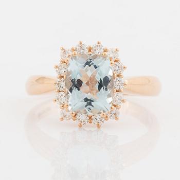 Aquamarine and diamond ring.