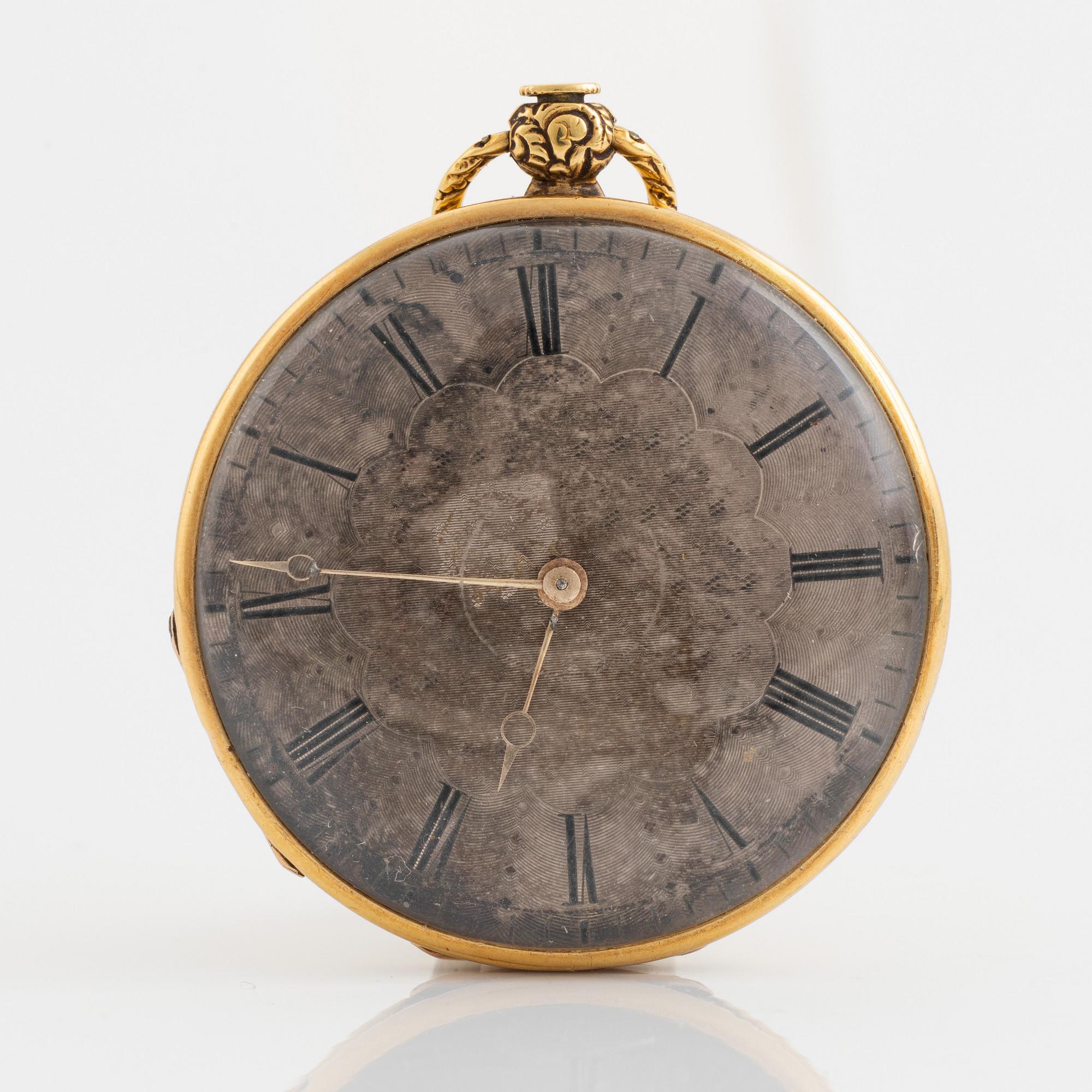 Pocket watch, 18K gold, 42 mm.