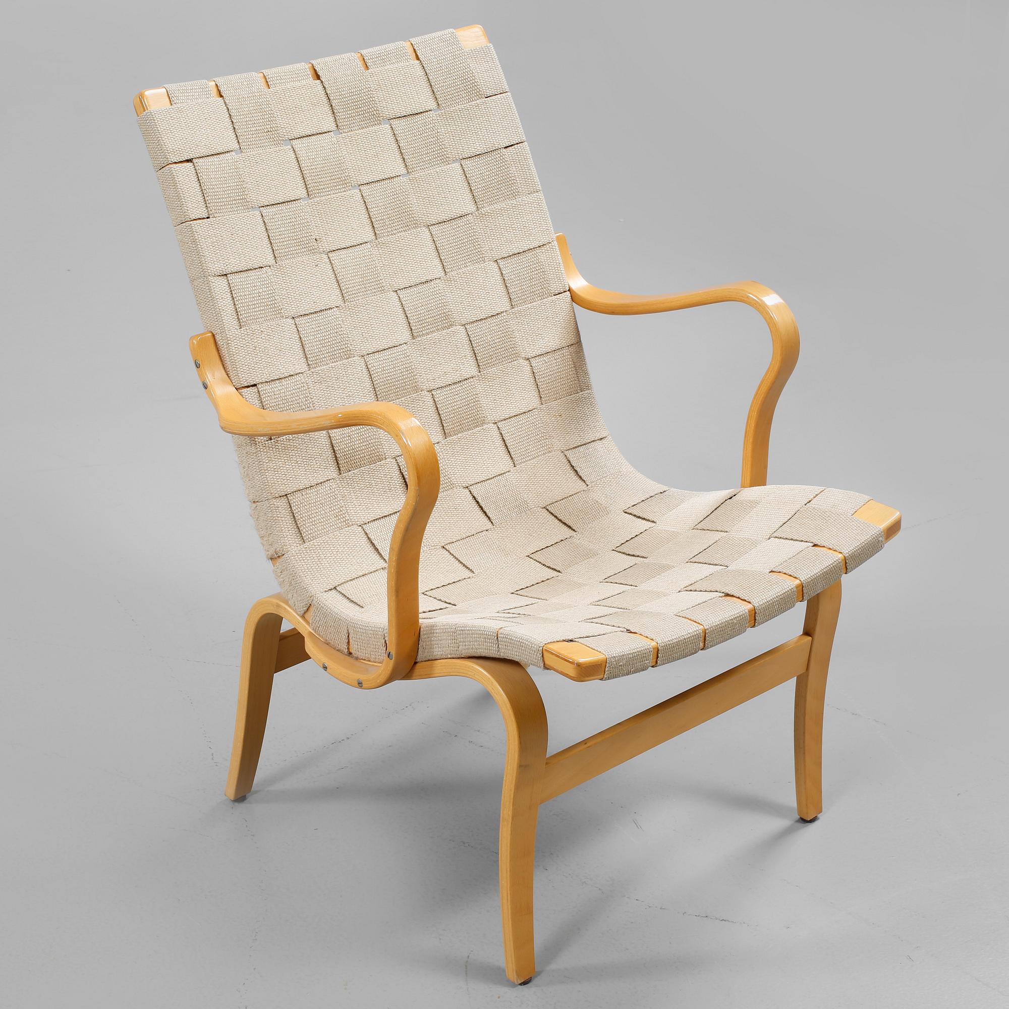 FÅTÖLJER, ett par, "Eva", Bruno Mathsson, Dux, 1900-talets andra hälft.