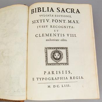 KUNGLIG BIBEL, LUDVIG XIV av Frankrike, Paris 1653.
