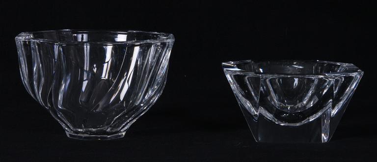 SKÅLAR, 2 st, glas, Orrefors, sign.