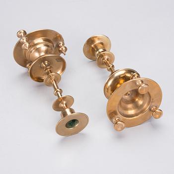 LJUSSTAKAR, ett par, mässing, Ryssland, 1800-talets slut.