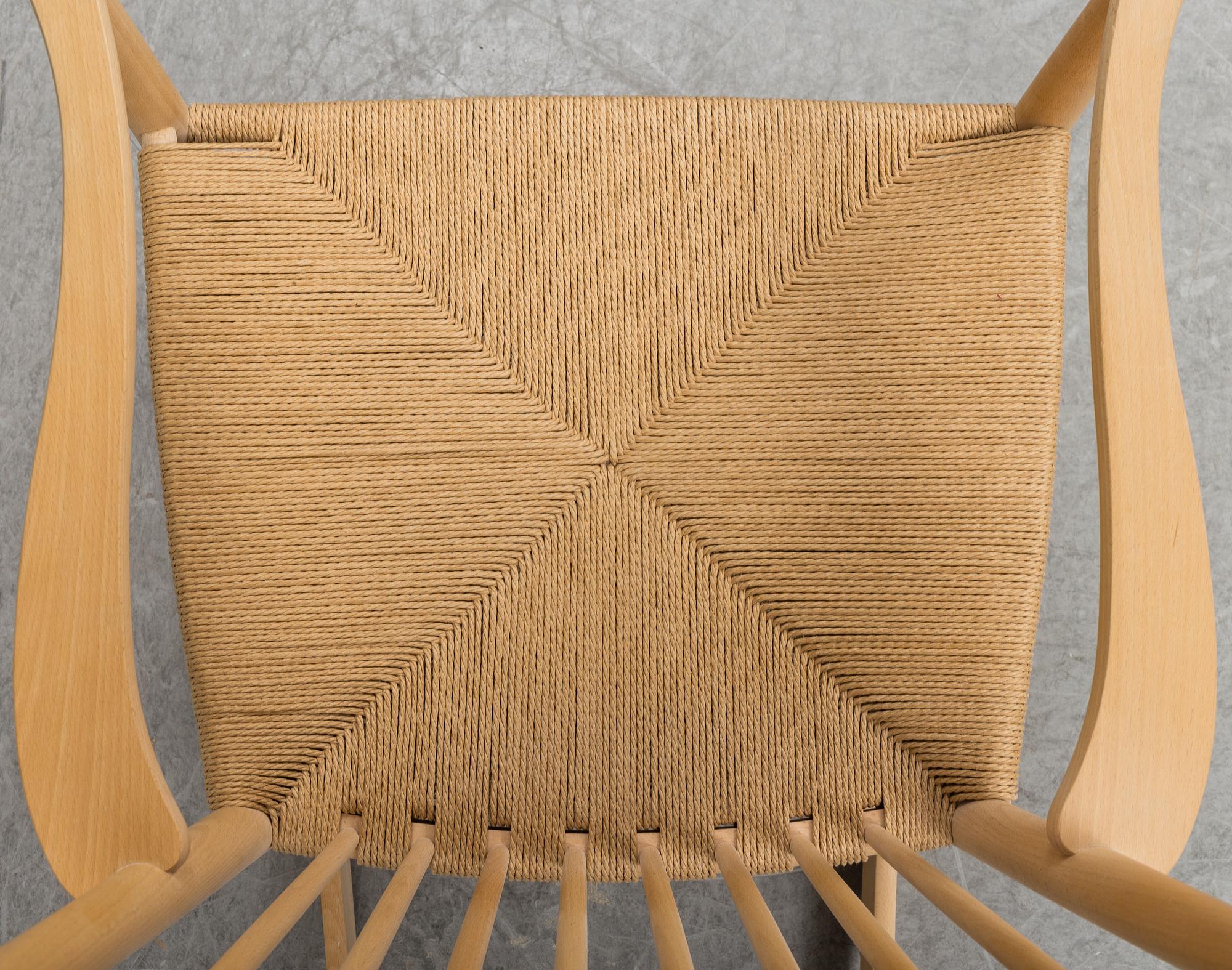HANS J WEGNER, a model J16 rocking chair.