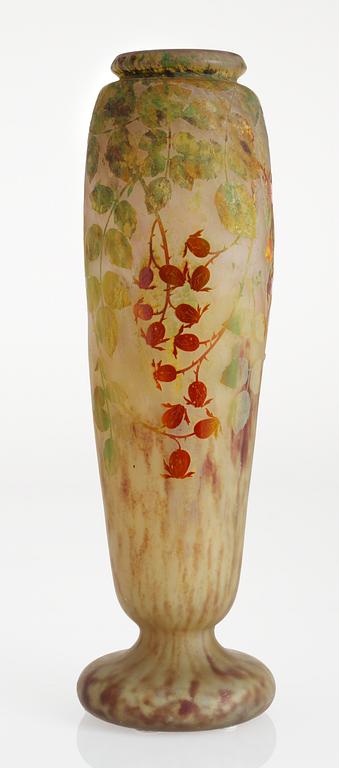A Daum art nouveau cameo glass vase, France.