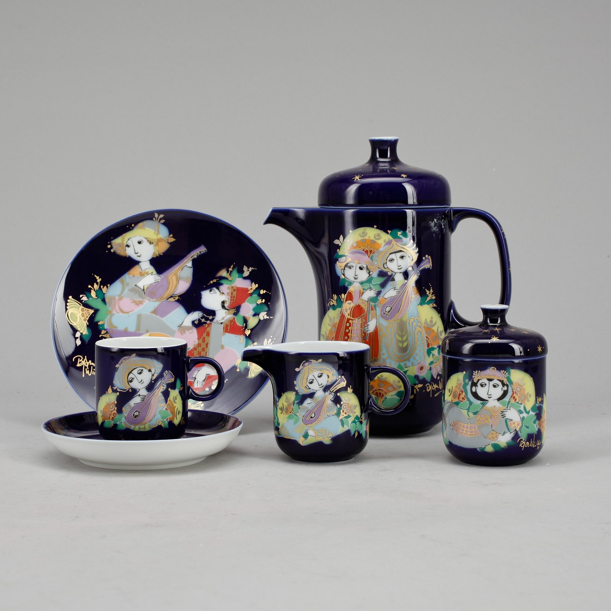 SERVISDELAR, 27 st, Björn Wiinblad, Rosenthal, 1900-talets andra hälft.