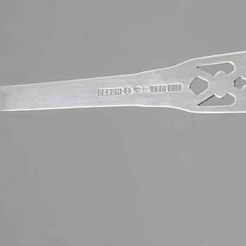 KAFFESKEDAR, 12 st, silver, Ceson, Göteborg, 1989, vikt 119 g.