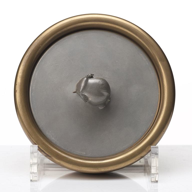 Josef Frank, a brass bowl with pewter cover, Svenskt Tenn, Stockholm 1949.