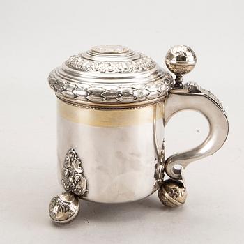 A Swedish 20th century silver tankard mark of CG Hallberg Stockholm 1951 weight 578 gr.