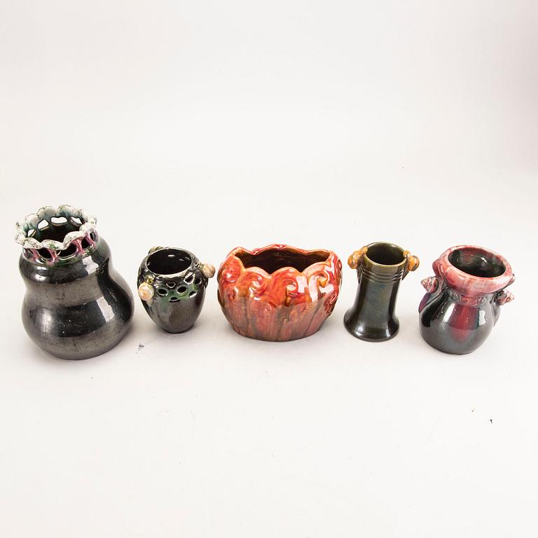 Mikael Anderson & Söner Bornholm, Vases 5 pcs, second half of the 20th century.