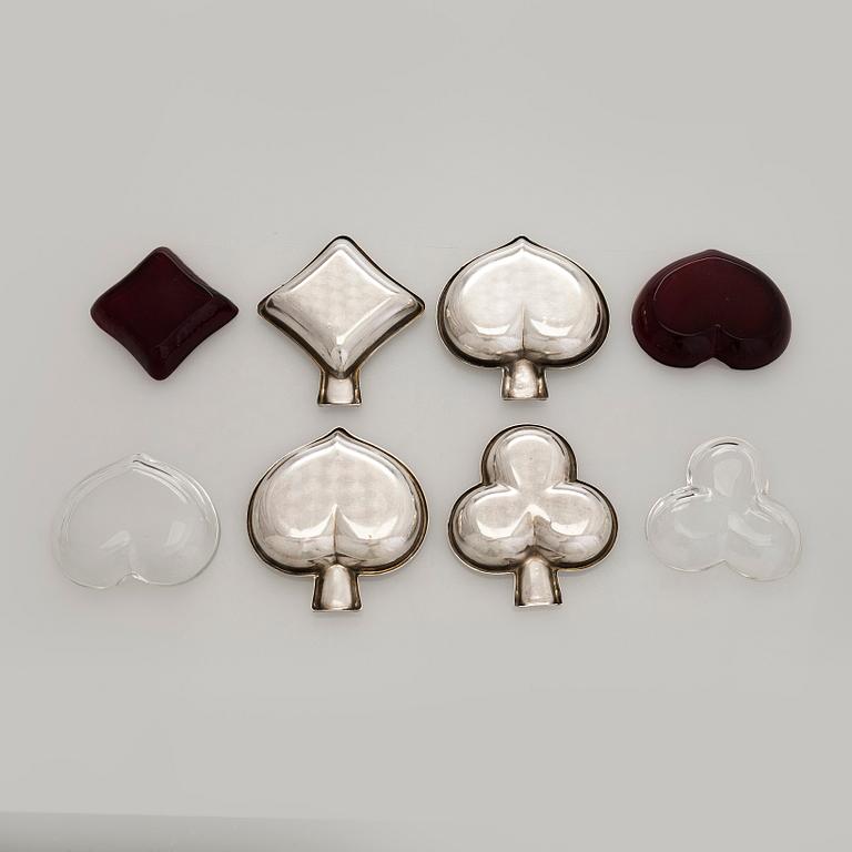 A tray with ashtrays, silver and glass, Czechoslovakia 1942-1945.