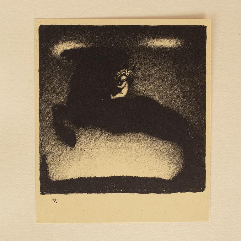 JOHN BAUER, "Troll", svit om tio litografier, osignerade, Ernst Bauers Förlag Göteborg, A. Börtzells, 1915.
