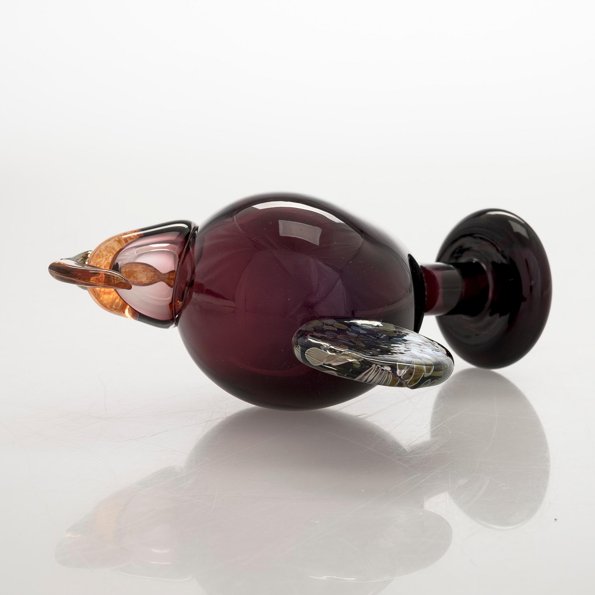 Oiva Toikka, lasilintu, signeerattu O. Toikka Nuutajärvi 1998.