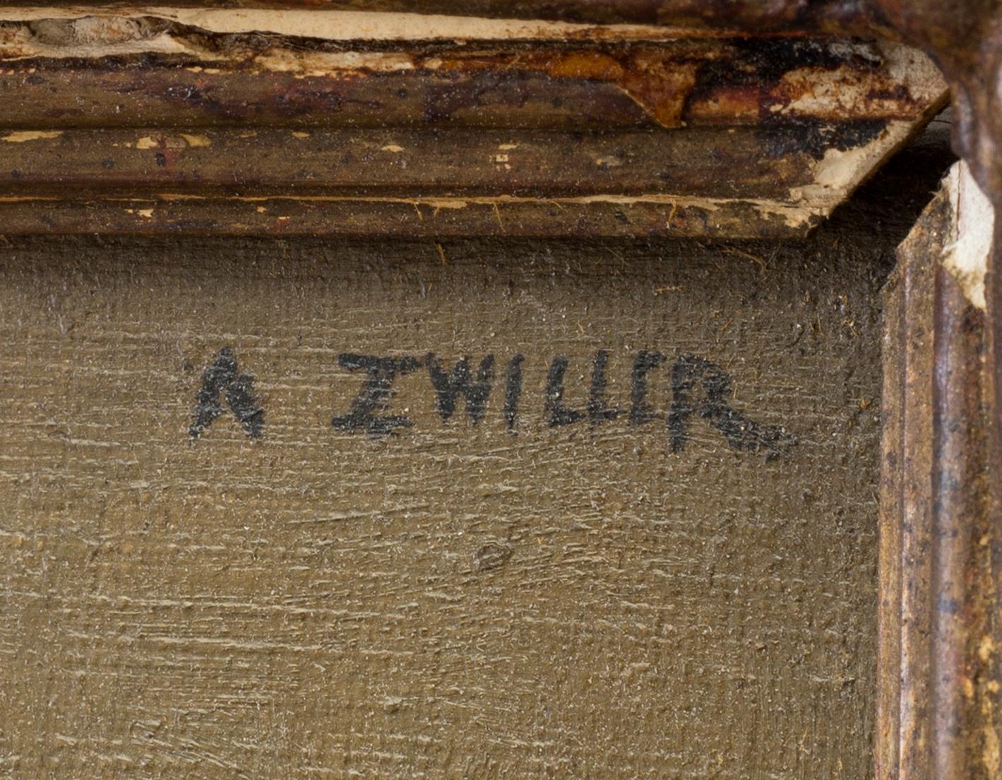 AUGUSTIN ZWILLER, an oil on canvas. Signed.