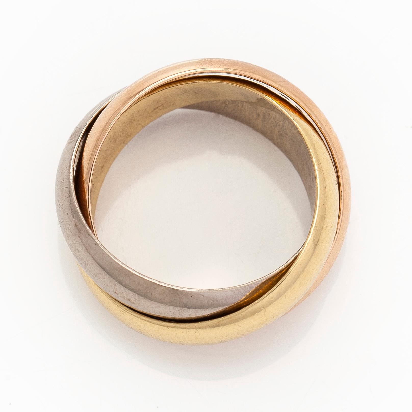 Cartier, ring "Trinity" 18K guld i tre färger.