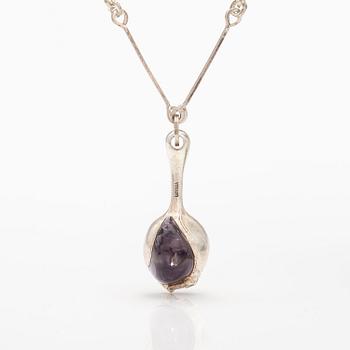 BJÖRN WECKSTRÖM, A sterling silver necklace "Nectaris" with acrylic and a bracelet. Lapponia 1978 and 1998.