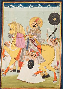 A gouache on paper by unknown artist, India, late 19th Century.