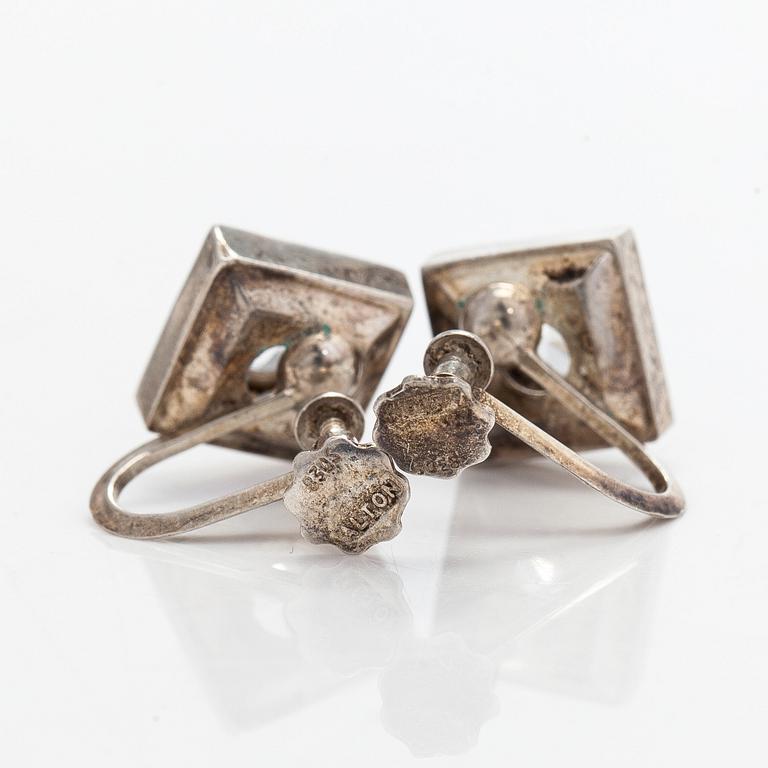 Smyckesset, 4 delar, silver, syntetisk stenar, Pege (Karl-Erik Palmberg), Alton, Sverige.