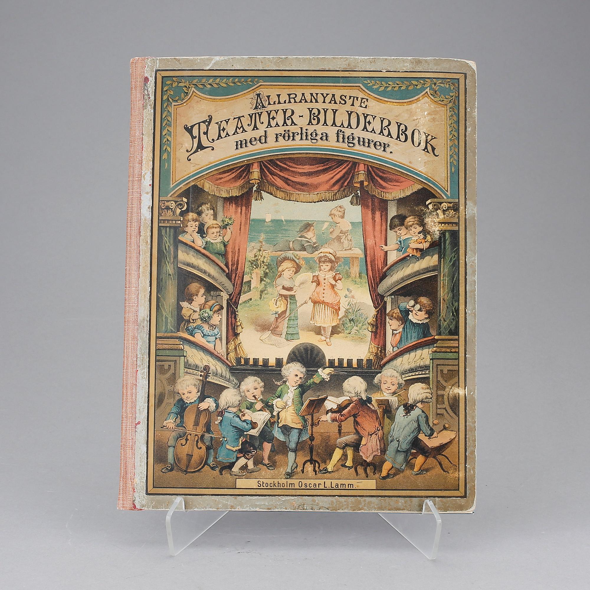 BOK, "Allranyaste teater-bilderbok med rörliga figurer", Isabella Braun, Stockholm 1884. Tryckt hos Schreiber Esslingen.