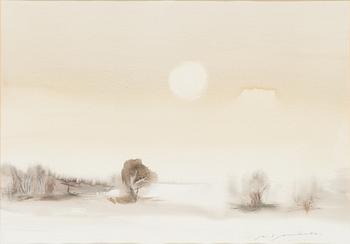 Nandor Mikola, watercolour, signed.