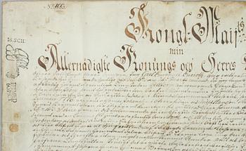 DOKUMENT, pergament, bär datering 1776.