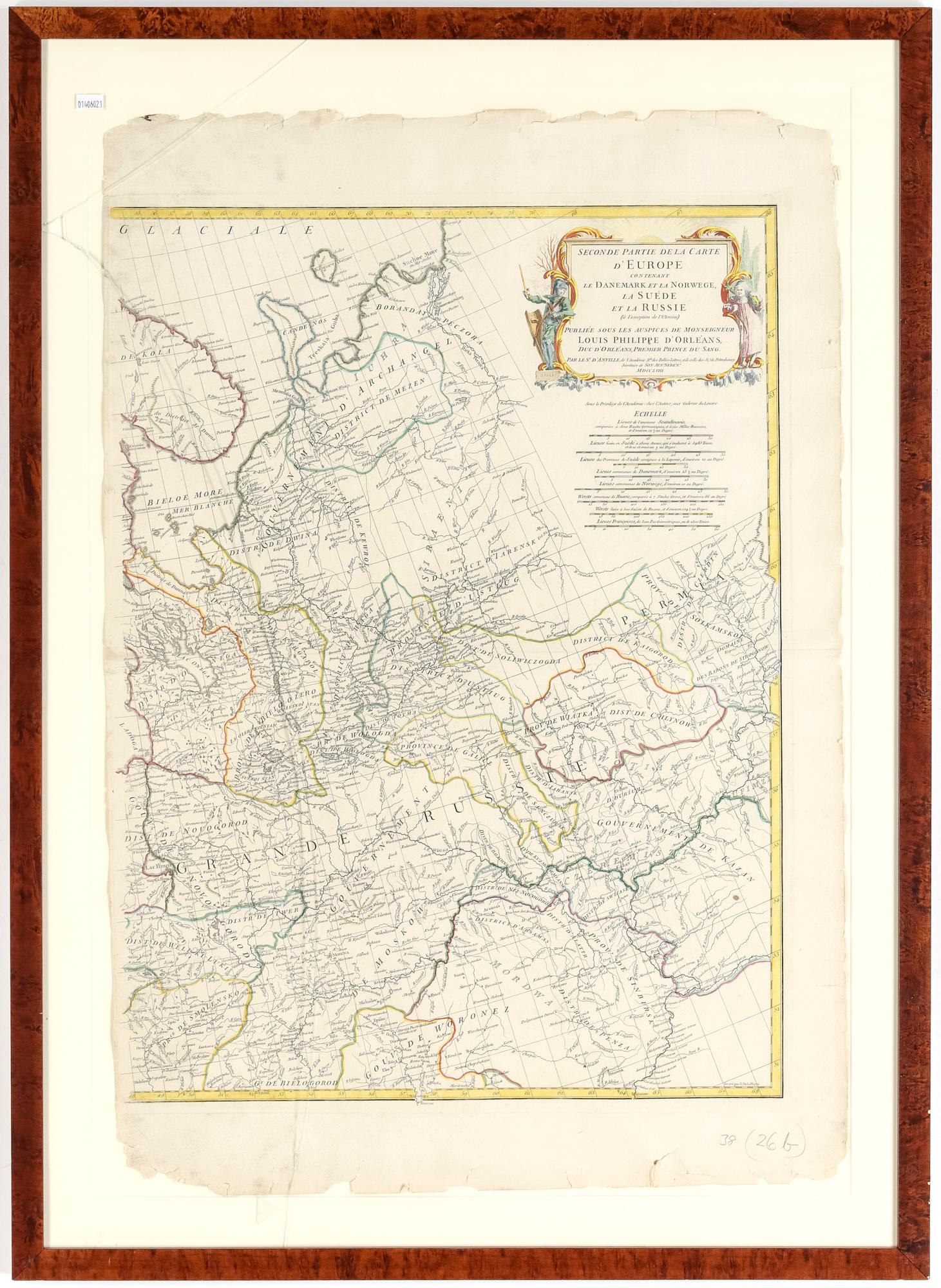 KARTA, "Seconde Partie De la Carte D'Europe Contenant...", 1700-tal.